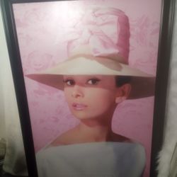 Audrey Hepburn Large Canvas Framed Wall Art 39 1/2" x 27 1/2" 