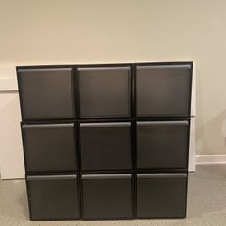 Container Store Sturdy Stackable Gray Black Plastic Drawers