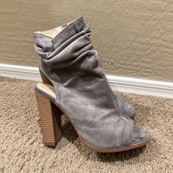 Ankle Grey Boots Heels 
