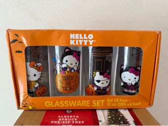 HELLO KITTY HALLOWEEN DRINKING GLASS  SET