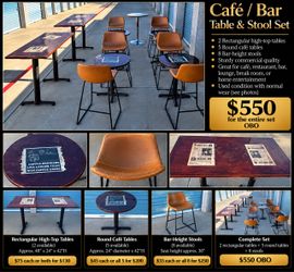 Café Bar Table and Stool Set
