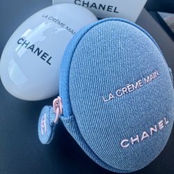 NIB Chanel La Crème Main Limited Edition hand Cream w/ Denim Pouch