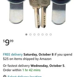 2PCS Cam Lock File Cabinet Desk Drawer Locker with Keys Arcade Cupboard 