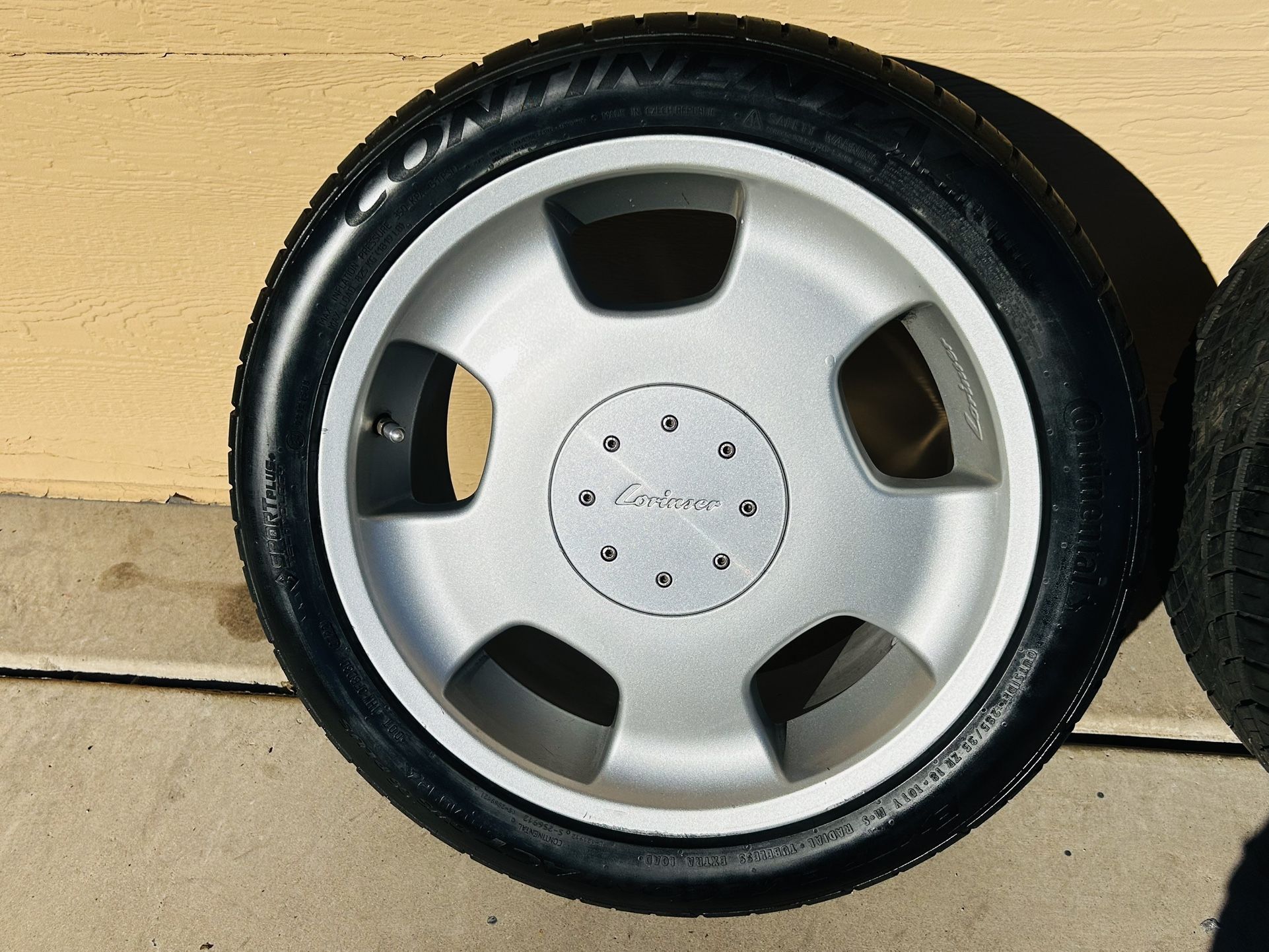 Original Lorinser D93 rims 18 Continental Tires Purchased at Discount Tire Like New, Indoor Storage BOLT PATTERN 5x112mm 245/40/ZR18 DOT 19/22 28