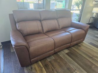 Genuine Leather Power Reclining Sofa