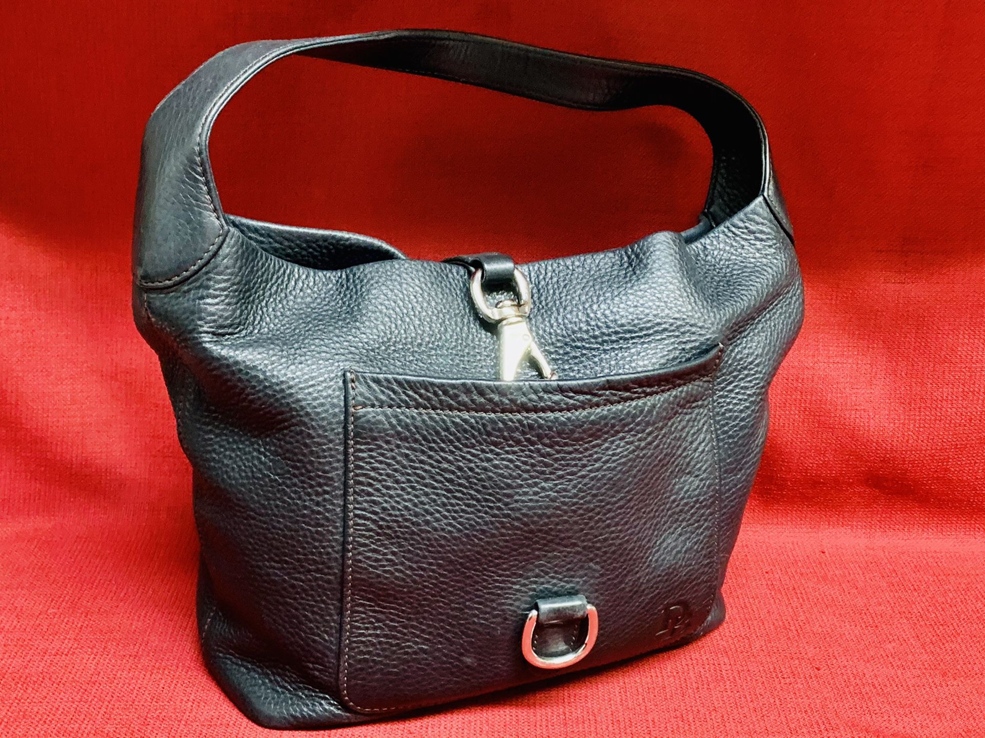 Dooney & Bourke Black Pebble Leather Hobo Purse Shoulder Hand Bag 12”x 11”tall