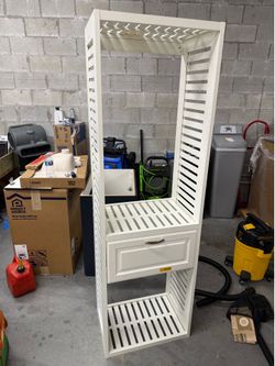Hartford 60.0-in to 96.0-in W Reach-in Tower system White Ventilated Shelving Wood Closet system