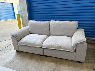 Small comfy sofa with ottomans