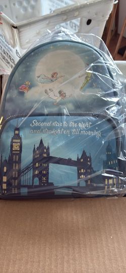 Loungefly Disney Peter Pan Second Star Glow In The Dark Mini Backpack With Tags