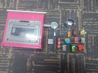 Dollhouse Barbie Kitchen Set And Accessories 