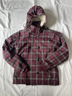 Betty Rides Pink Plaid Snowboarding Jacket Women's Size M