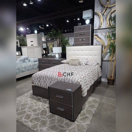 4 Piece Queen / Eastern King Size Bedroom Set ( Included bed frame, dresser ,mirror ,