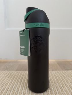 Starbucks x Owala FreeSip 24oz Black Green Insulated Bottle New w/ Tags