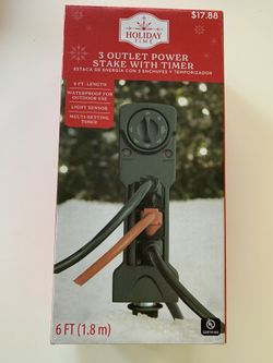 3 Outlet Power Stake With Timer