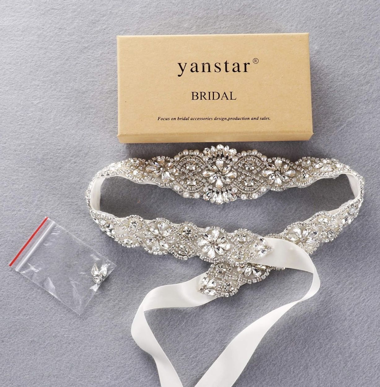 Luxury Bridal Crystal Rhinestone Wedding Belt—22in Length