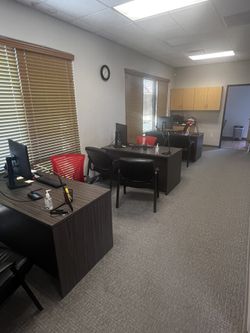 3 Office Desk/ Chairs Includes