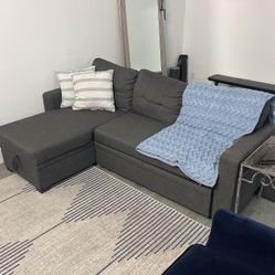 Grey Couch W/ Bed Pull Out