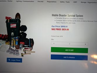 Disaster Kits Get All 12 + Mobile Group Support Disaster Search N Rescue Kits