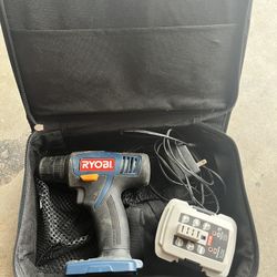 Ryobi 12v Drill, Battery, Charger, And Case
