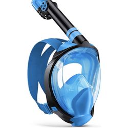 Zenoplige Full Face Snorkel Mask Adults,Dry-Top Snorkeling Gear with Camera Mount,Foldable 180-Degree Panoramic Scuba Mask for Snorkeling Diving Swimm
