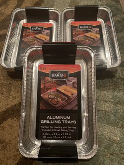 Aluminum Grilling Trays 🐟🥦🌽🍤 Set of 3 Packs