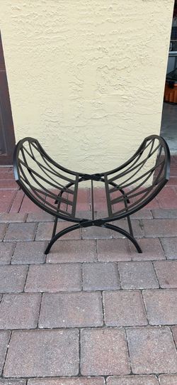 Black Metal Firewood Log Holder Rack