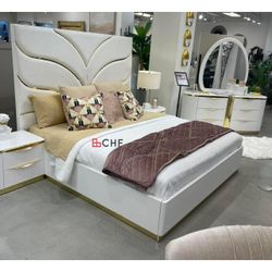 Luxury 4 Pc Queen / Eastern King Size Bedroom Set ( Included bed frame ,dresser ,mirror ,nightstand )