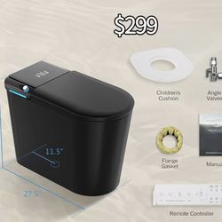 😀 Smart Toilet with Tank Built in, Built-in Booster Pump, Power Flush, Auto Open & Close, Foot Sensor Operation, Modern Elongated Toilets
