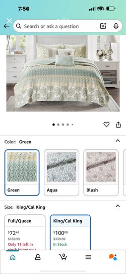 King/cal King 6 Pc Coverlet Set