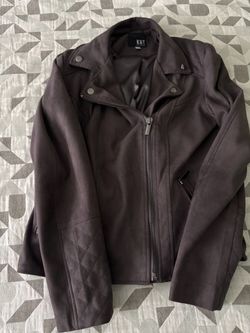 KUT Suede Moto Jacket in Dark brown