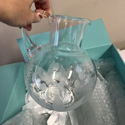 Tiffany And Co Glass Pitcher