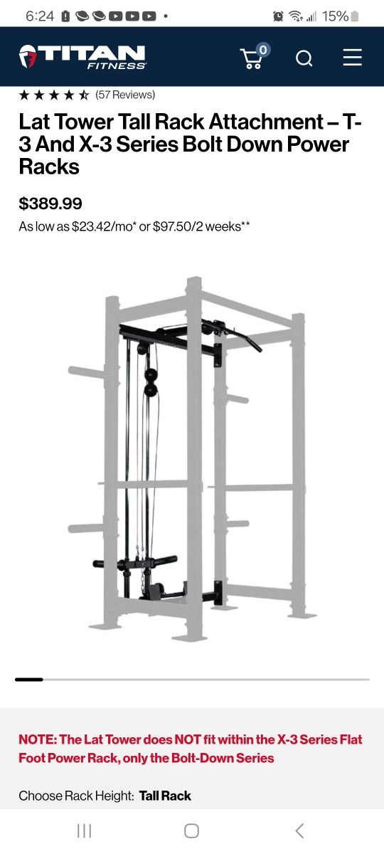 Lat Pulldown & Low Row Attachment 