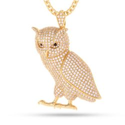 Gold Owl Pendant 14k Plating