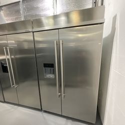 JennAir Rise 48” Built‑In Side‑By‑Side Refrigerator – Stainless Steel – Open Box