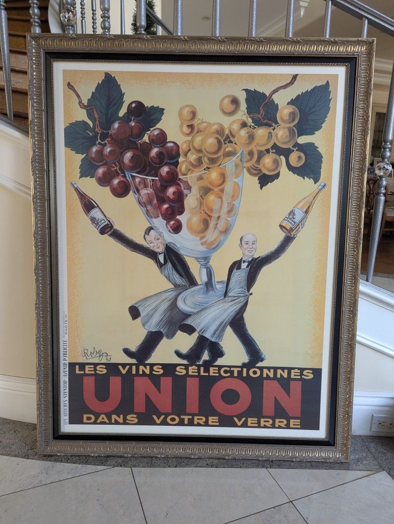 Union Les Vins Selectionnes Vintage Framed  Art