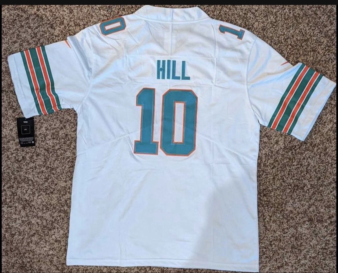 Tyreek Hill Miami Dolphins Captain's Patch White Nike Vapor Elite Jersey  Men's Size (40) Medium for Sale in Molunkus, ME - OfferUp