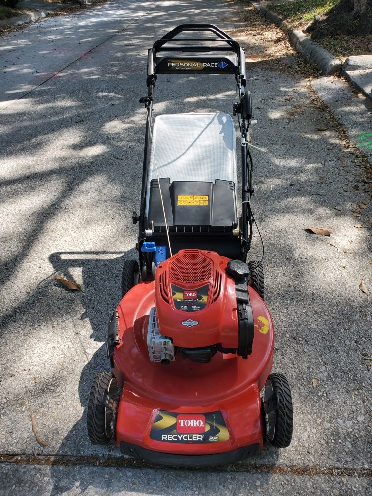 Self Propelled PUSH Button Start Lawn Mower LBSN Toro Recycler 22" cut for Sale in Tampa, FL