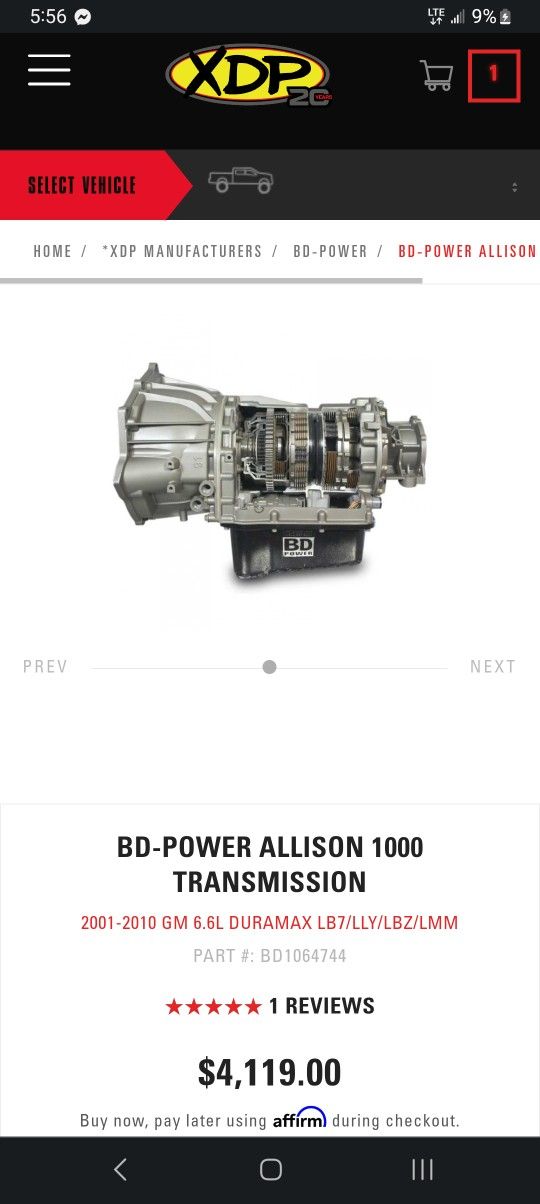 Allison 1000 6 Speed Automatic Transmission