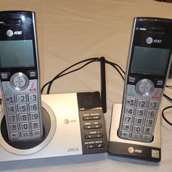 Phone with answering machine and two handsets.
