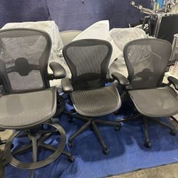 Herman miller Remastered Fully Loaded  Aeron Size b Drafting Stool! We Also Have Standing Desk, File Cabs, Arm Mounts, And More!t
