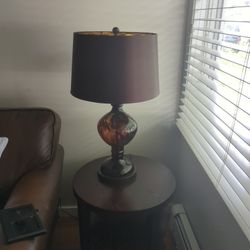 Lamp Pair One 27 Inches In Height 14 Inches Top Of Shade From Side To Side 