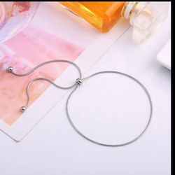 Silver Only, Stylish Adjustable Titanium Bracelet/anklet