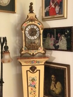 Vintage - Tiffany style  Mantle shelf Clock FRANZ HERMLE 31” Made in Italy
