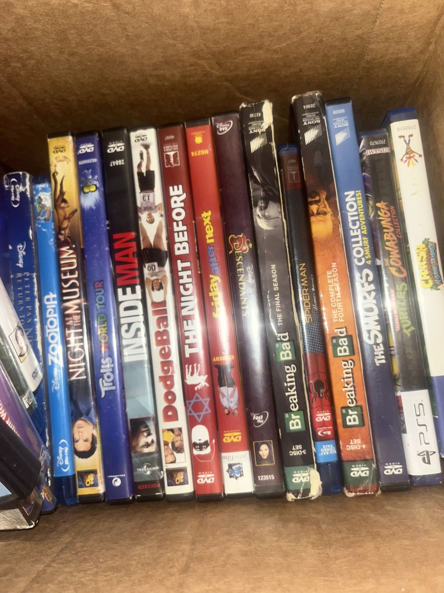 Box Full Of Mixed Blu Ray DVDS