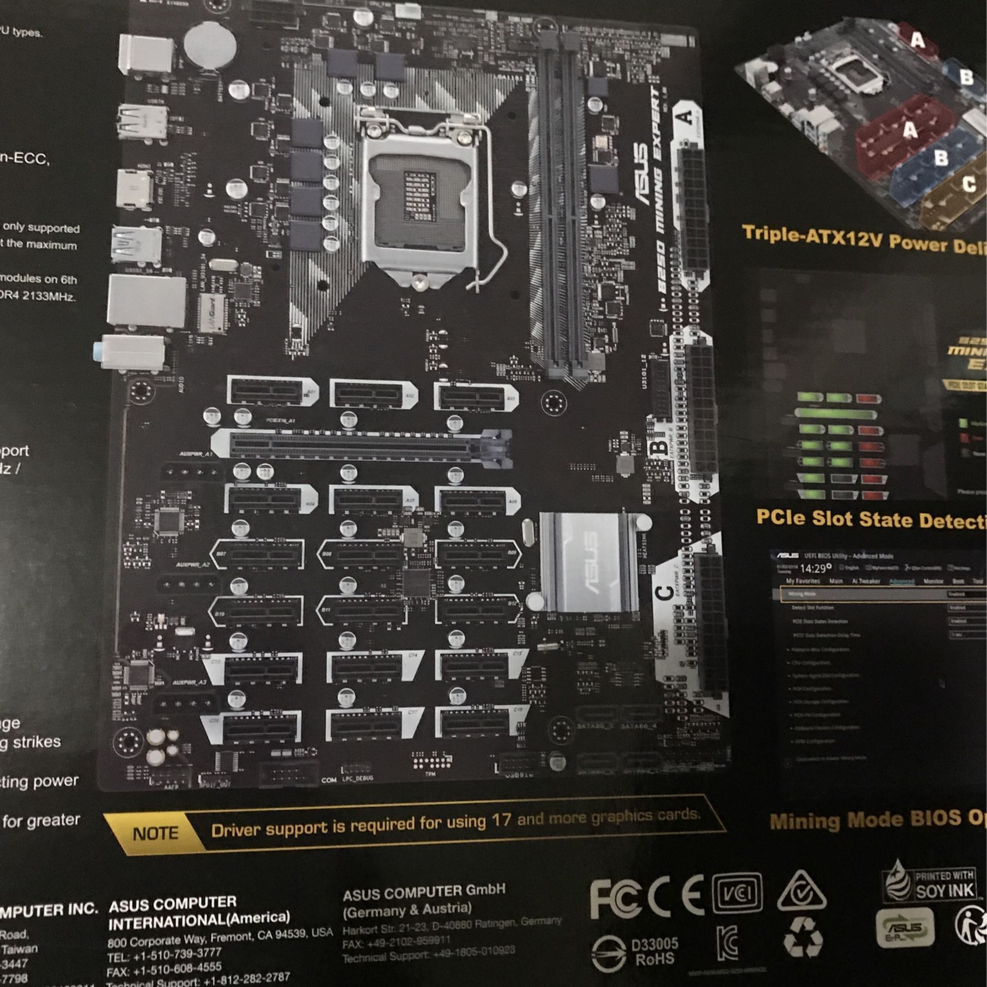 19 PCI Slot Mother Board For Mining