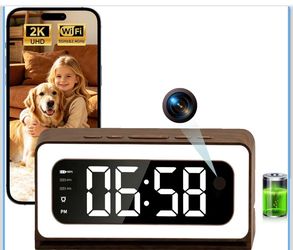 2K WiFi Hidden Camera Alarm Clock