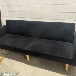 Bla K Velvet Couch $50