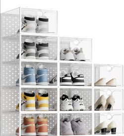Plastic shoe storage boxes