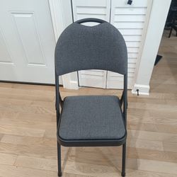  4 Maxchiefs Metal High Back Padded Folding Chair, Gray