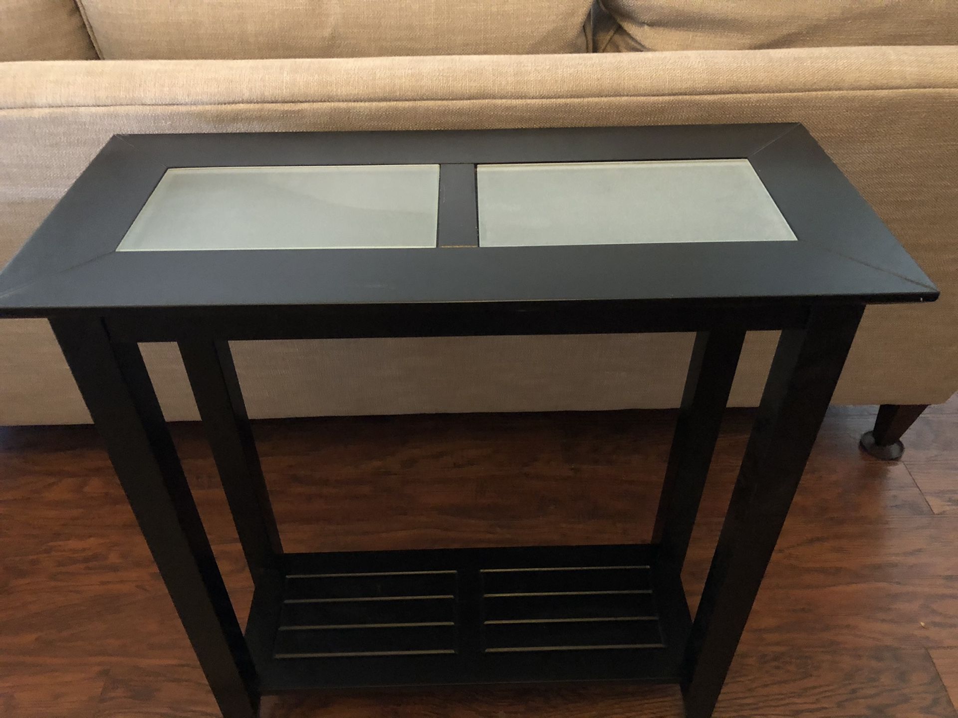 Black Table with Glass Inserts